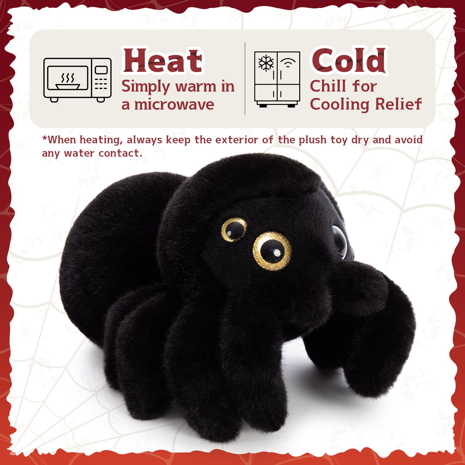 Simulation Spider Weighted Plush Toy, Black, 14 Inches