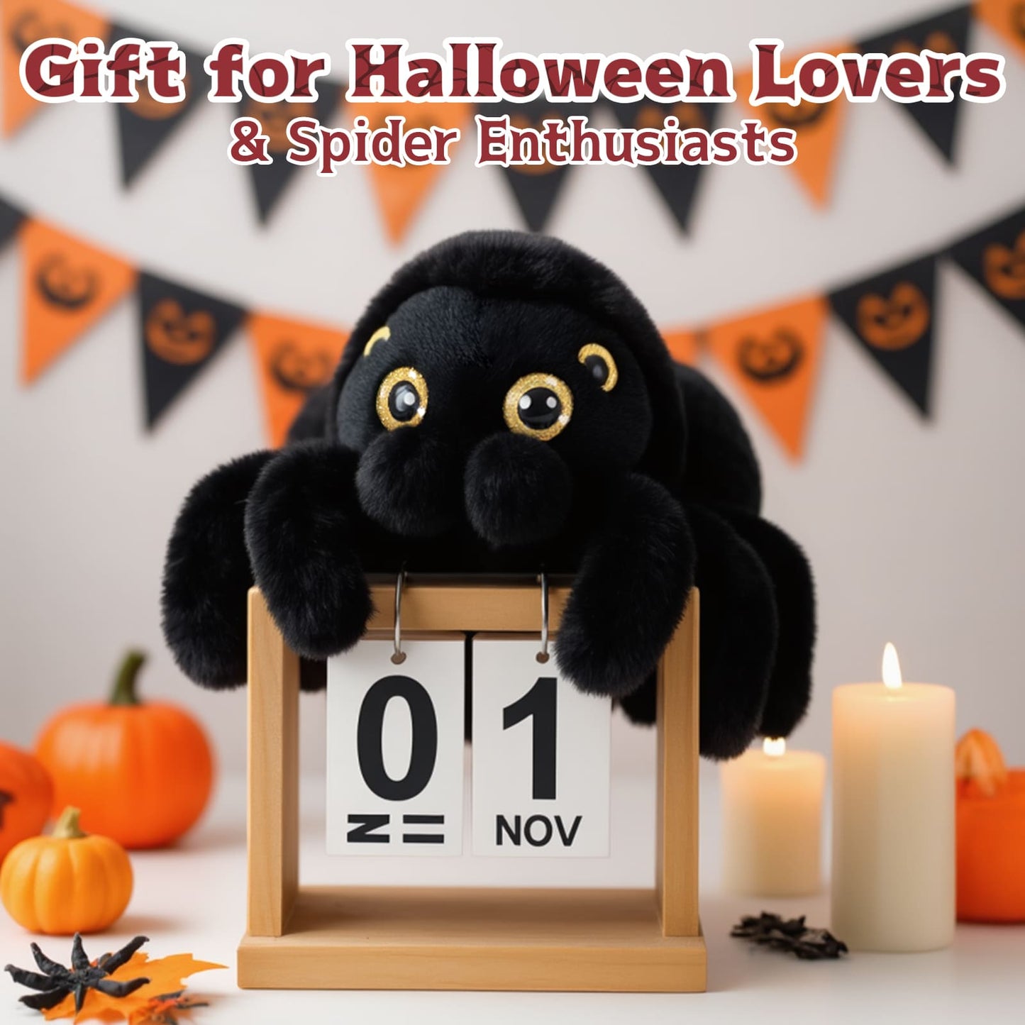 Lifelike Stuffed Spider Toys - Realistic Plush Spider Toys - 14 Inches Weighted Plush Pillows - Halloween Decorations - Halloween Party Favors - Cheap Plushies