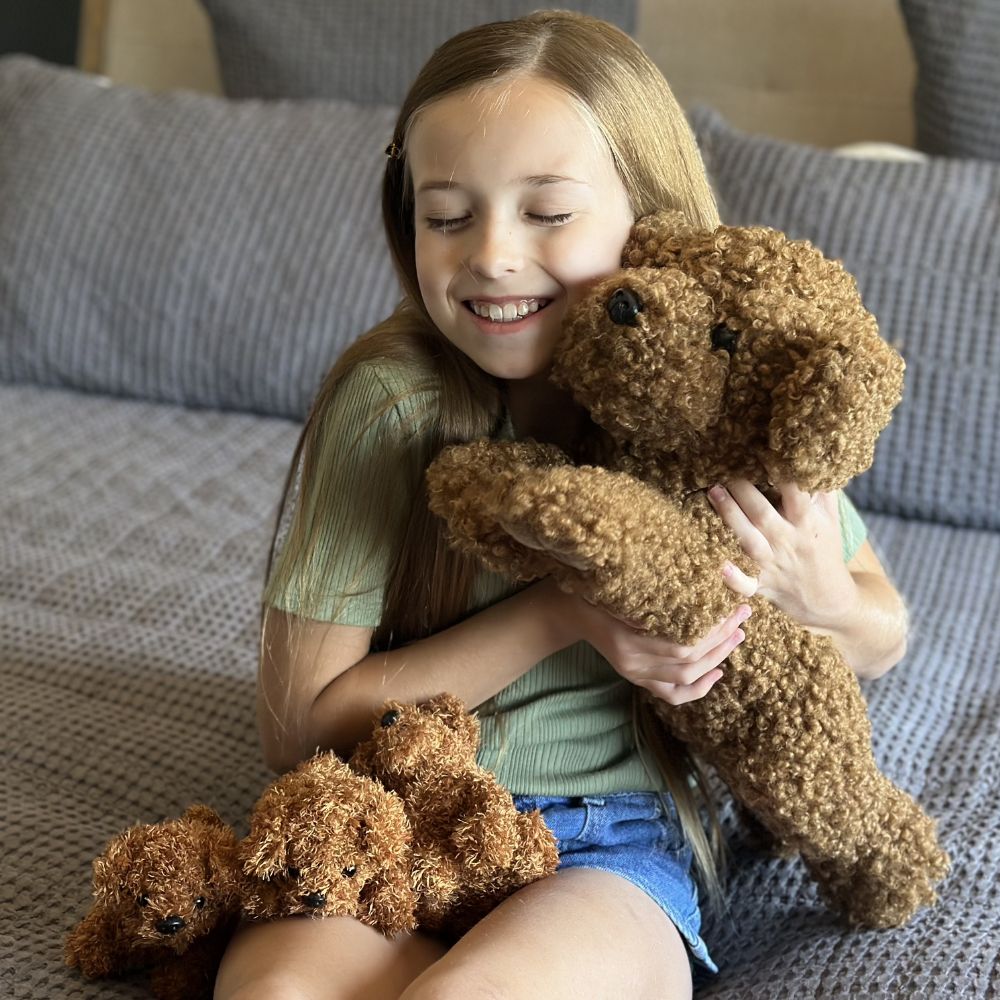 Teddy Dog Stuffed Animals Puppy Plush Toys, Dark Brown, 18.5 Inches