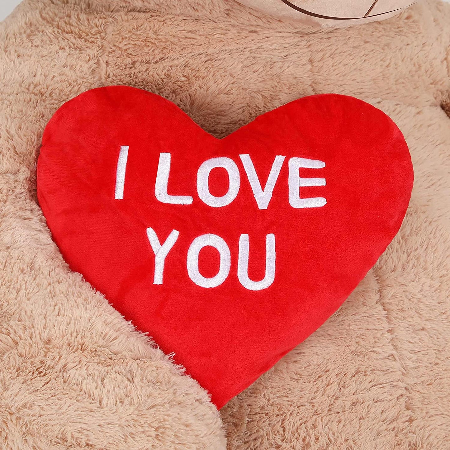 Giant 180 CM Brown Teddy Bear Plush Toys - 6 Feet Teddy Bear Stuffed Animals - Teddy Bear Plush with ' I Love You ' Heart - Valentine's Day Gift for Girlfriend/Boyfriend - Romantic Confession/Propose Marriage Gift Ideas - Anniversary Gift for Wife/Husband - Teddy Bear Theme Baby Shower