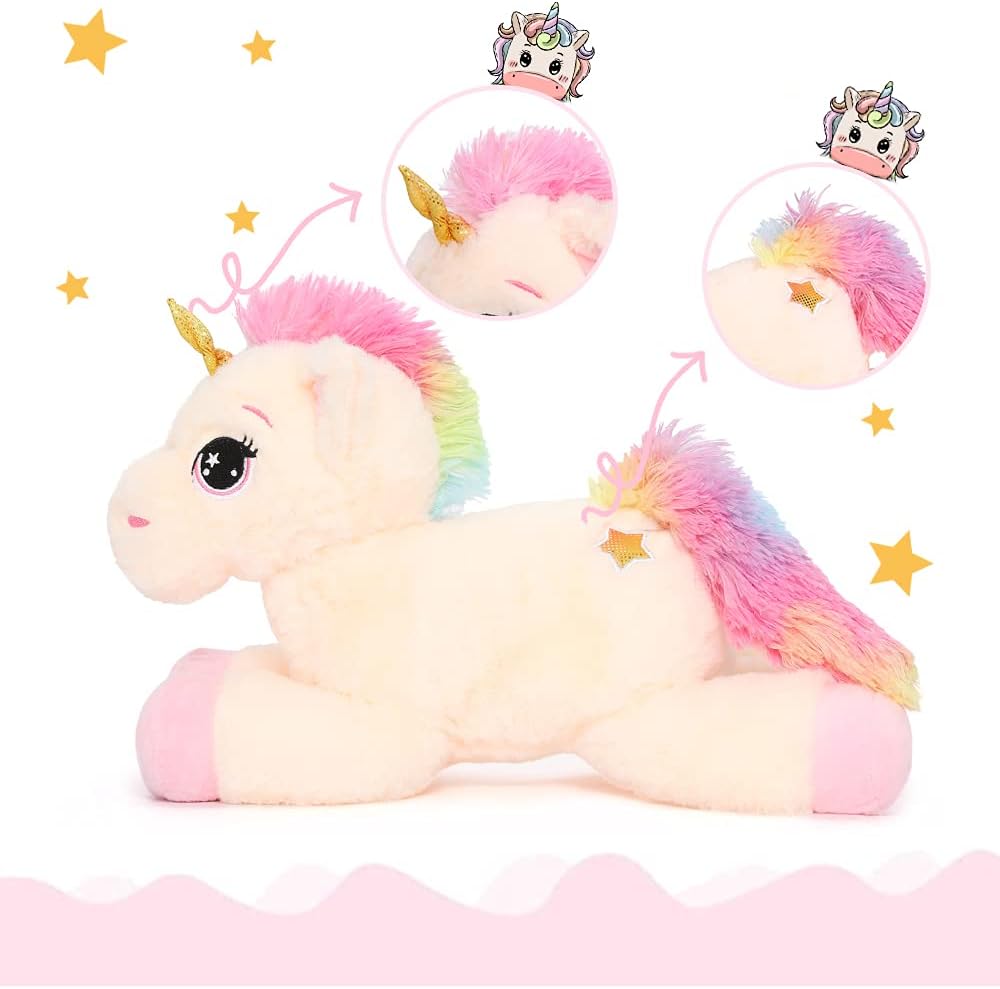 Light-up Unicorn Plush Toy, Beige, 15 Inches