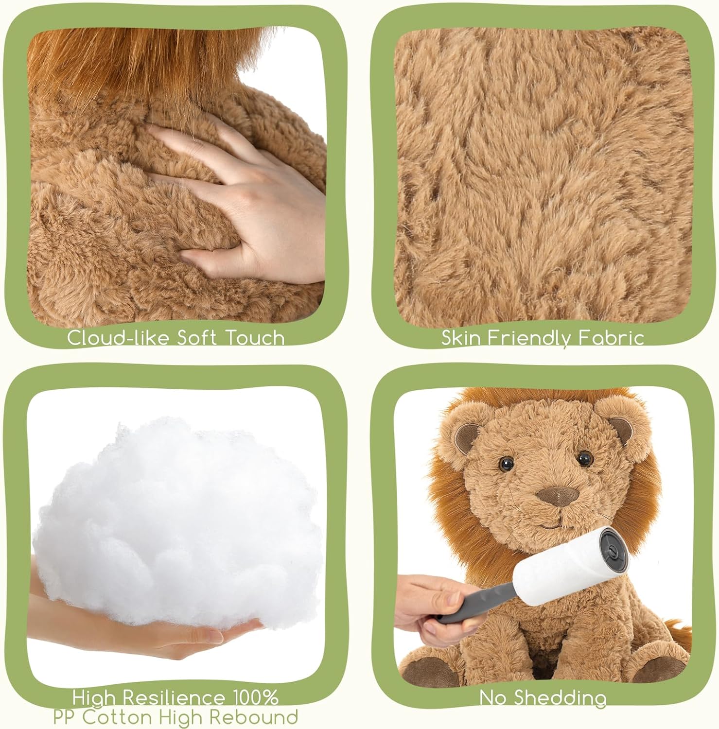 Lion Plush Toys Stuffed Lion, Brown, 17.7 Inches