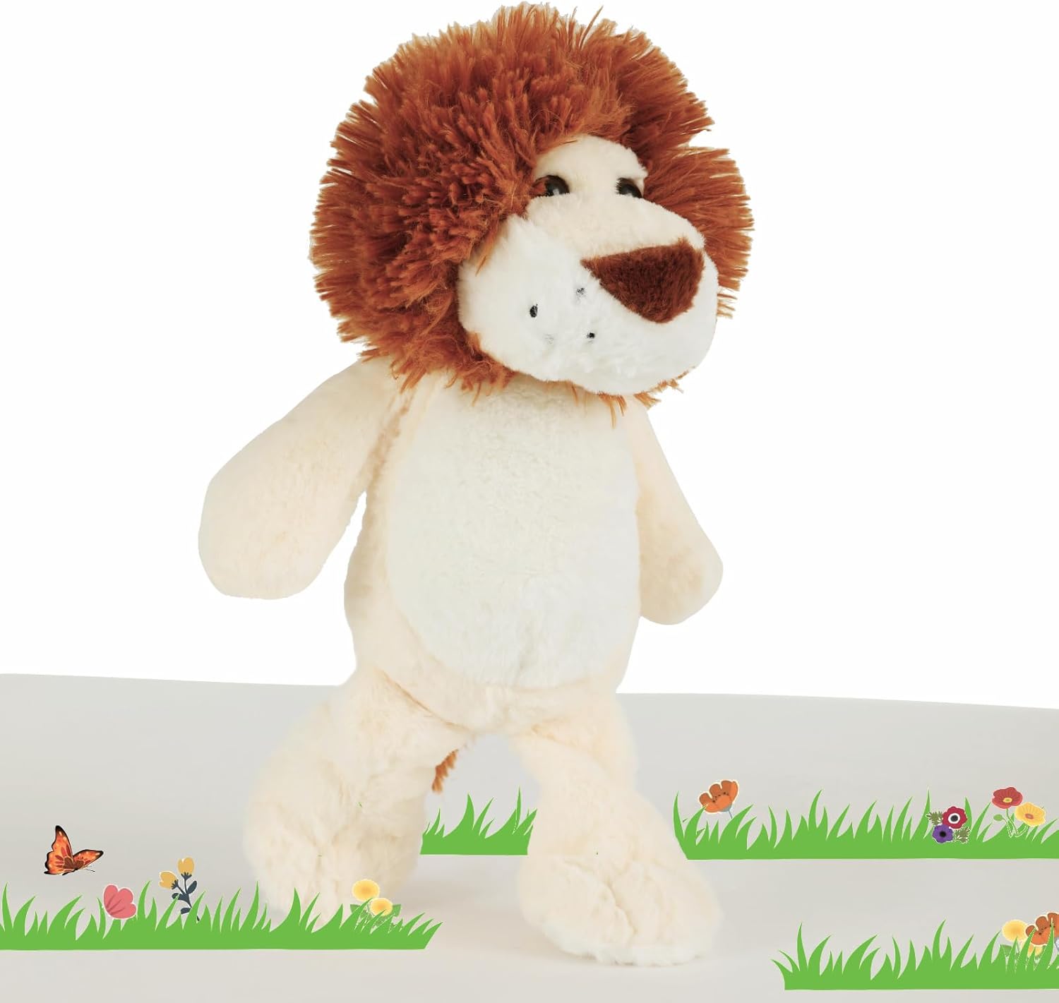 Lion Plush Toy Lion Stuffed Animal, Beige, 11 Inches