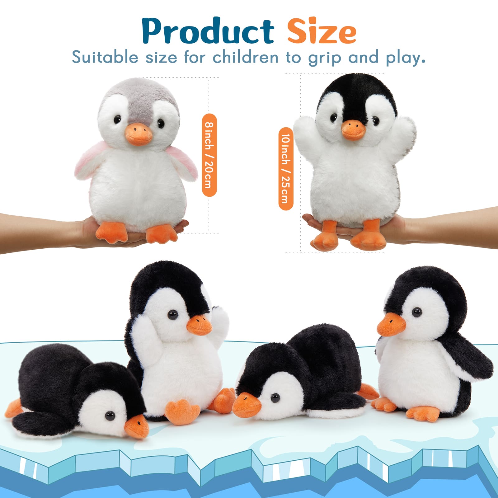 Mini Penguin Stuffed Animals Cute Penguin Babies, 8 Inches