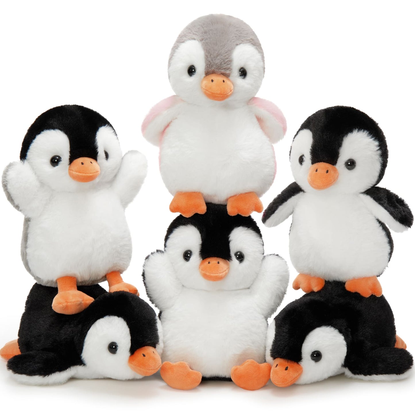 Mini Penguin Stuffed Animals - 8 Inches Penguin Stuffies - Kawaii Penguin Babies - DIY Keychains or Bag Charms - Sentimental Gifts Party Favors