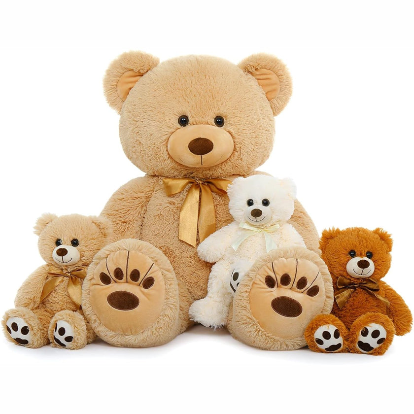 Mama-Teddybär mit drei Babybären, 35 Zoll