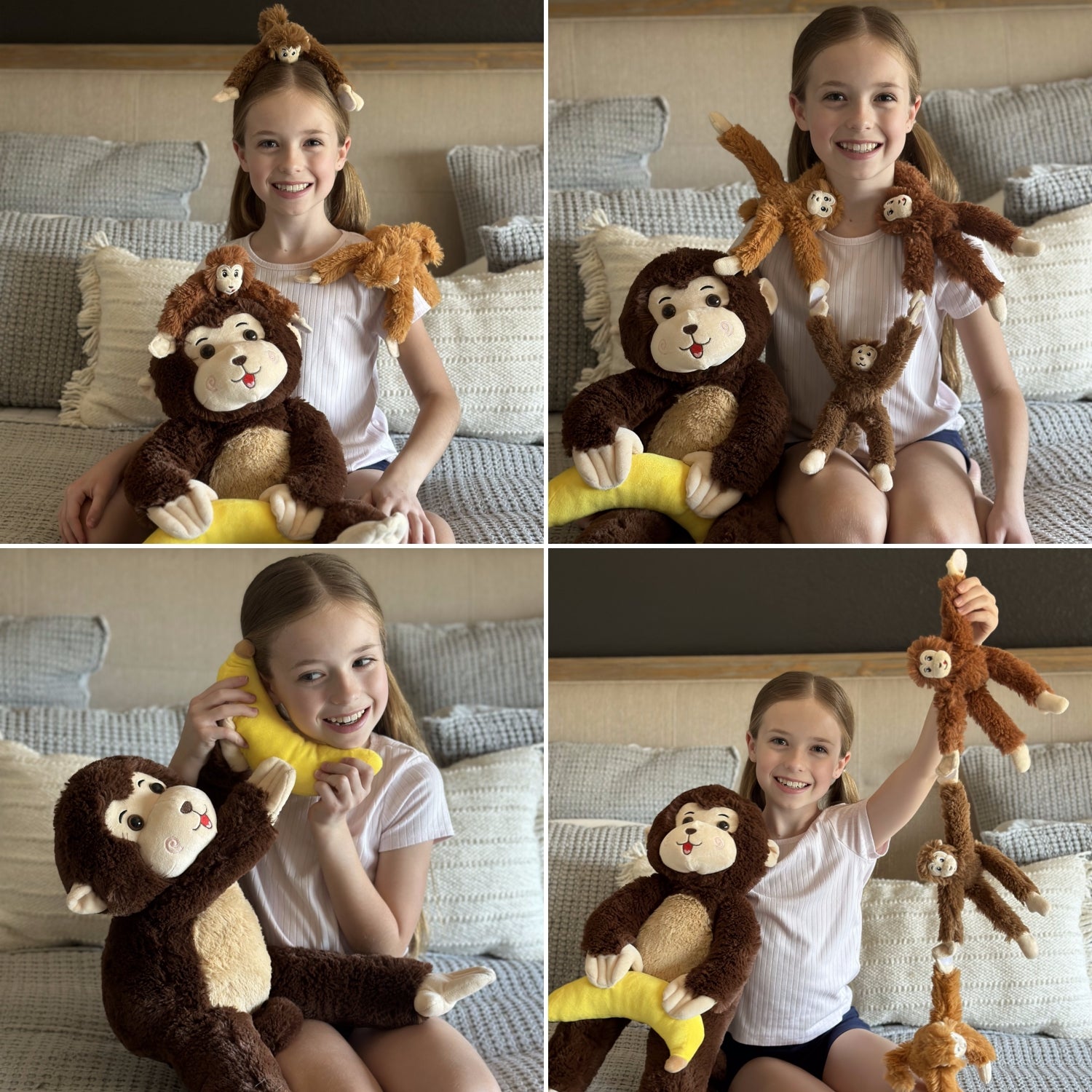 Monkey Stuffed Animals Simian Plush Toys, 25.6 Inches