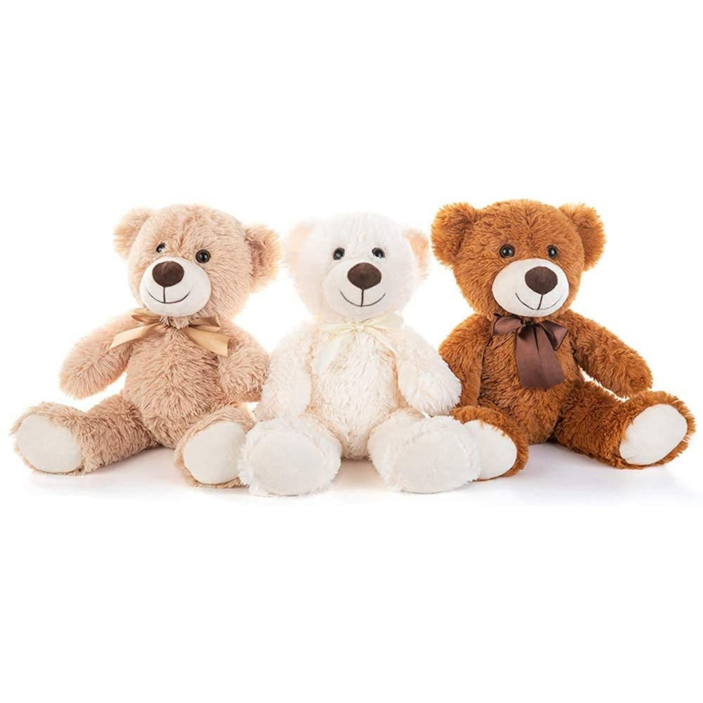 3-Pack Teddy Bears, Beige/Light Brown/Dark Brown, 13.8 Inches – MorisMos