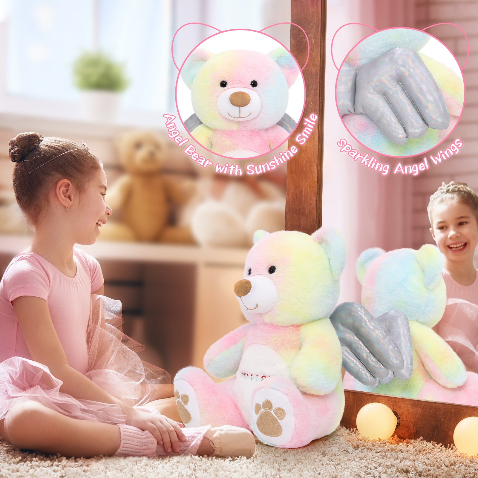 Angel Teddy Bear with Wings, 15.4 Inches