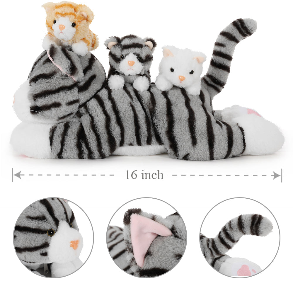 Ensemble de jouets en peluche pour chat, orange, 16 pouces