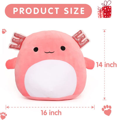 Axolotl Plush Toy, Pink, 16 Inches - MorisMos Stuffed Animals