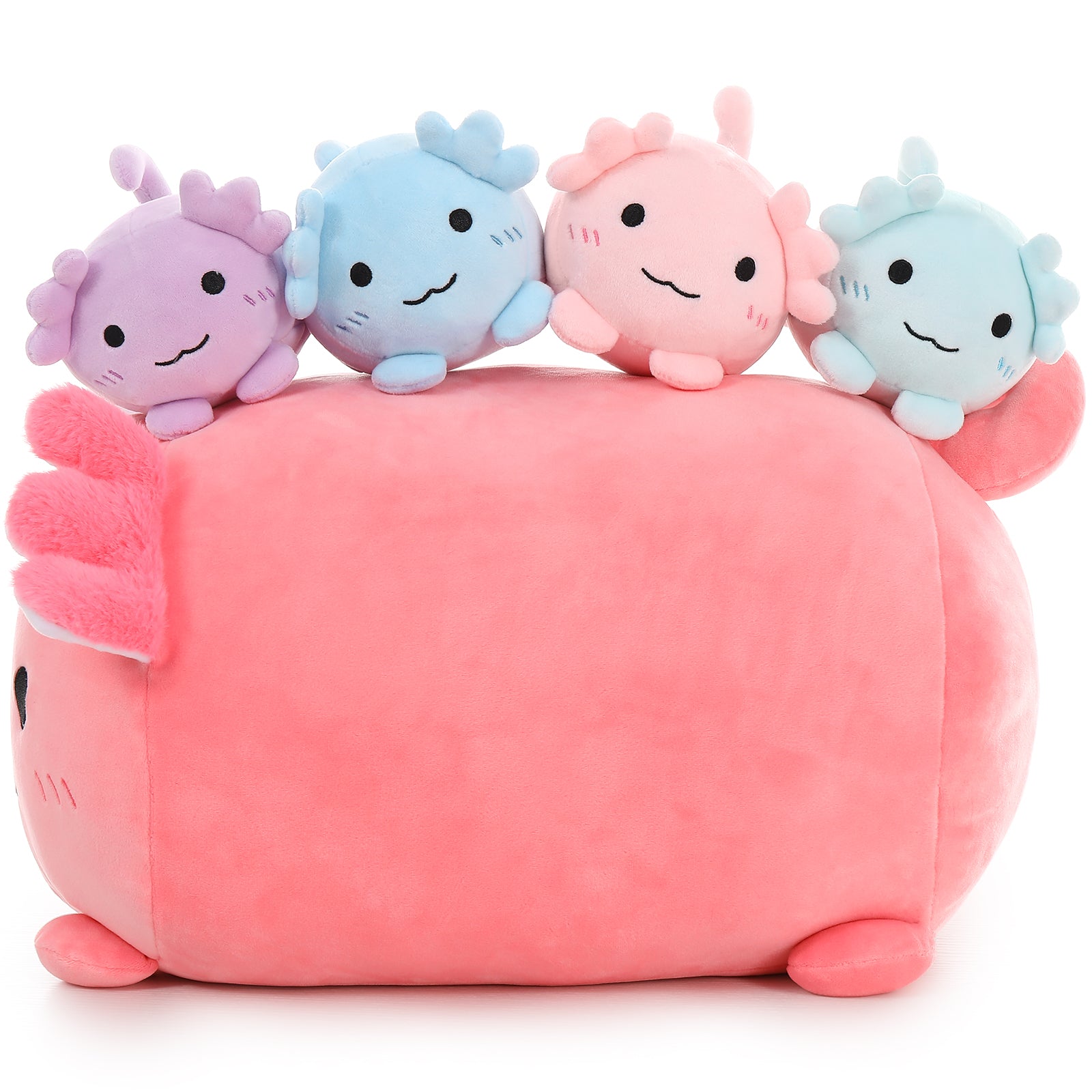 Ensemble de jouets en peluche Axolotl, rose, 16,5 pouces