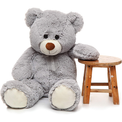 Giant Teddy Bear Plush Toy, Grey, 35.4/51 Inches - MorisMos Plush Toys