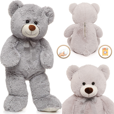 Giant Teddy Bear Plush Toy, Grey, 35.4/51 Inches - MorisMos Plush Toys