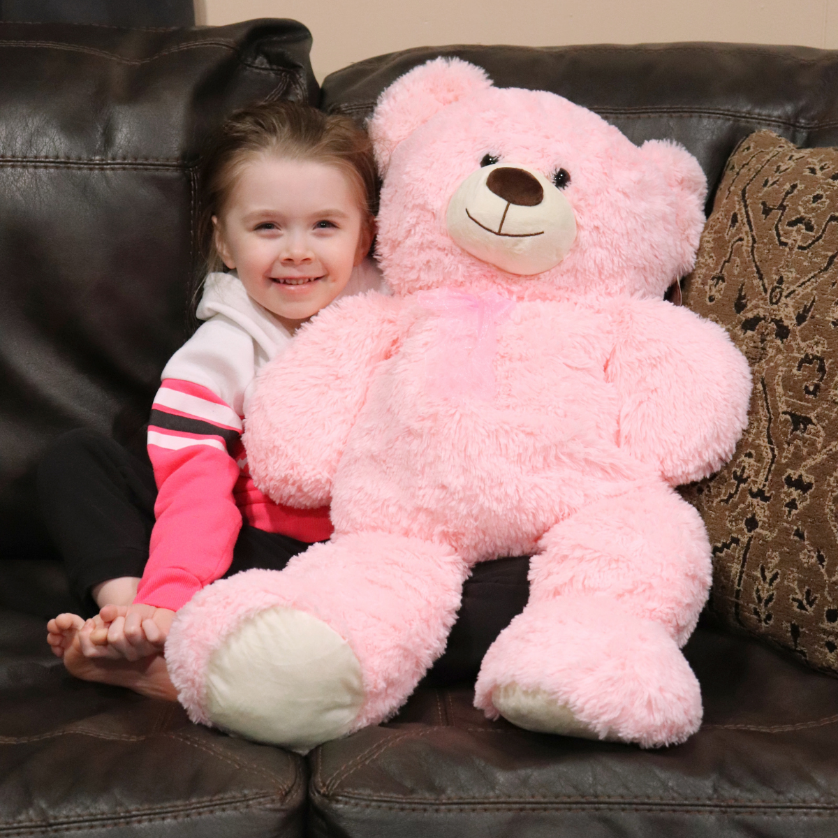 Giant Teddy Bear Plush Toy, Pink, 35.4/51 Inches - MorisMos Plush Toys
