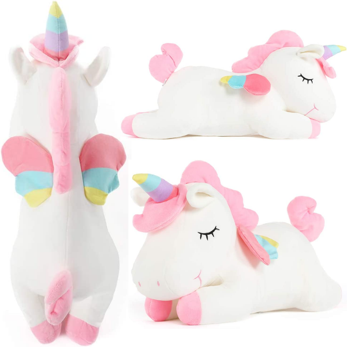 Unicorn Stuffed Toy, Pink/White, 19.6/31.5 Inches