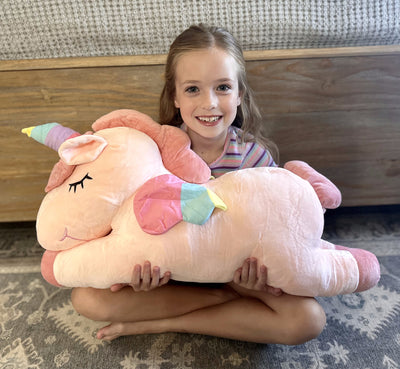Unicorn Stuffed Toy, Pink/White, 19.6/31.5 Inches - MorisMos Plush Toys