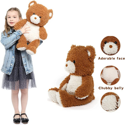 Teddy Bear Stuffed Animal Toy, 20.5 Inches, Brown - MorisMos Stuffed Animals