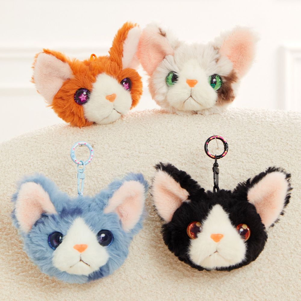 Kawaii Cat Plush Keychains Backpack Charms Bag Furry Accessories