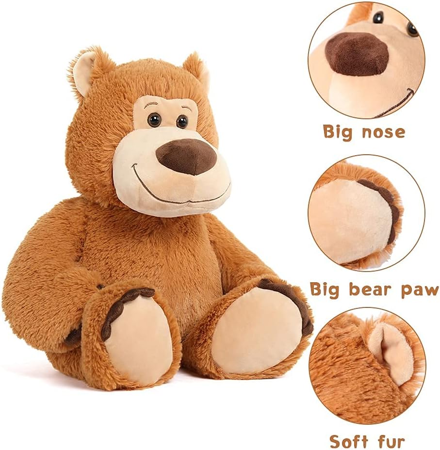 Cute Teddy Bear Stuffed Animal, Brown, 18.9 Inches