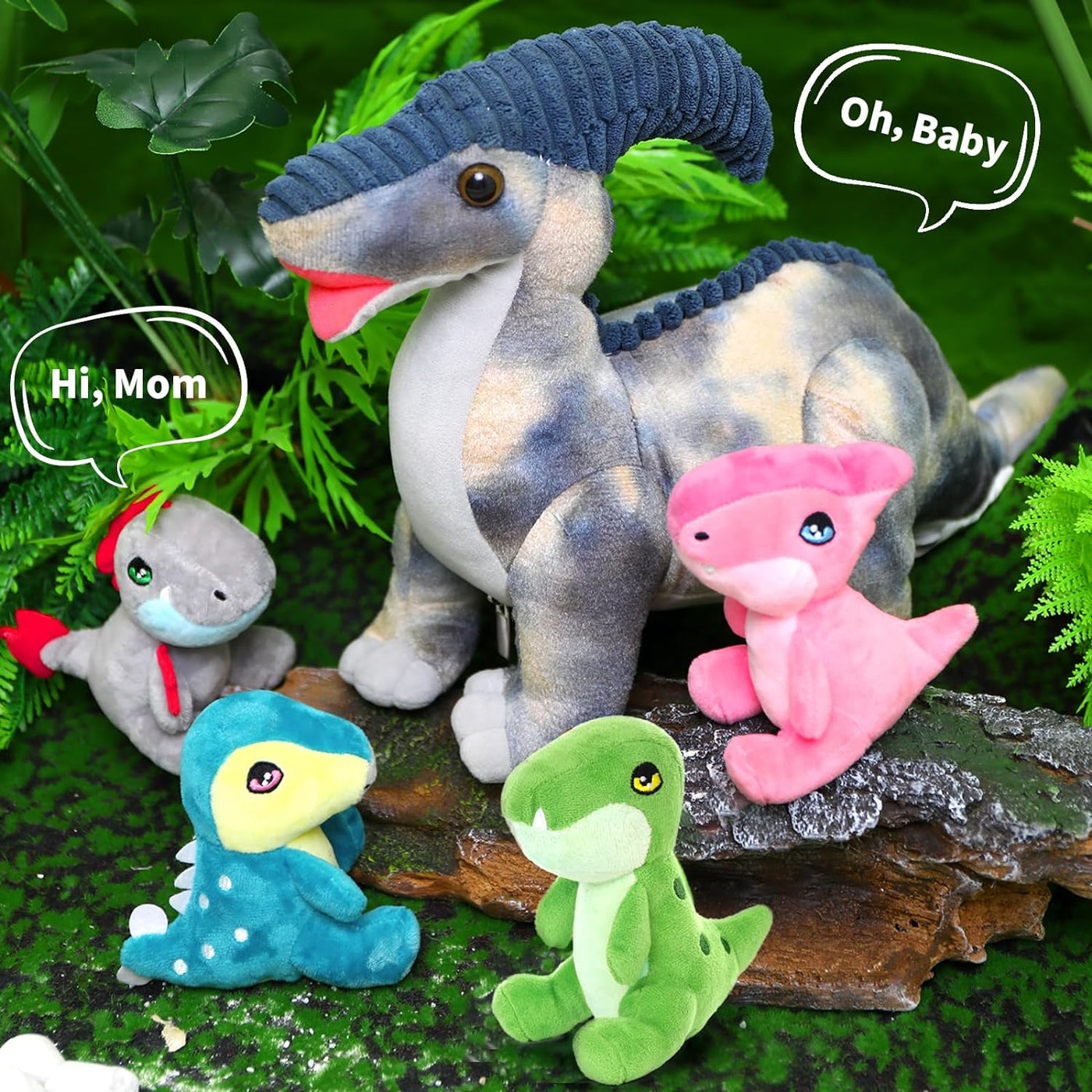 Parasaurolophus Dinosaur Plush Toy Set, 22 Inches - MorisMos Stuffed Animals