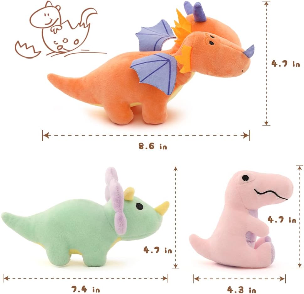 Karister Dinosaur Plush Toy Set with Handbag