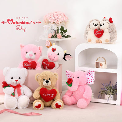 Elephant Plush Toy, Pink, 12 Inches - MorisMos Stuffed Animals