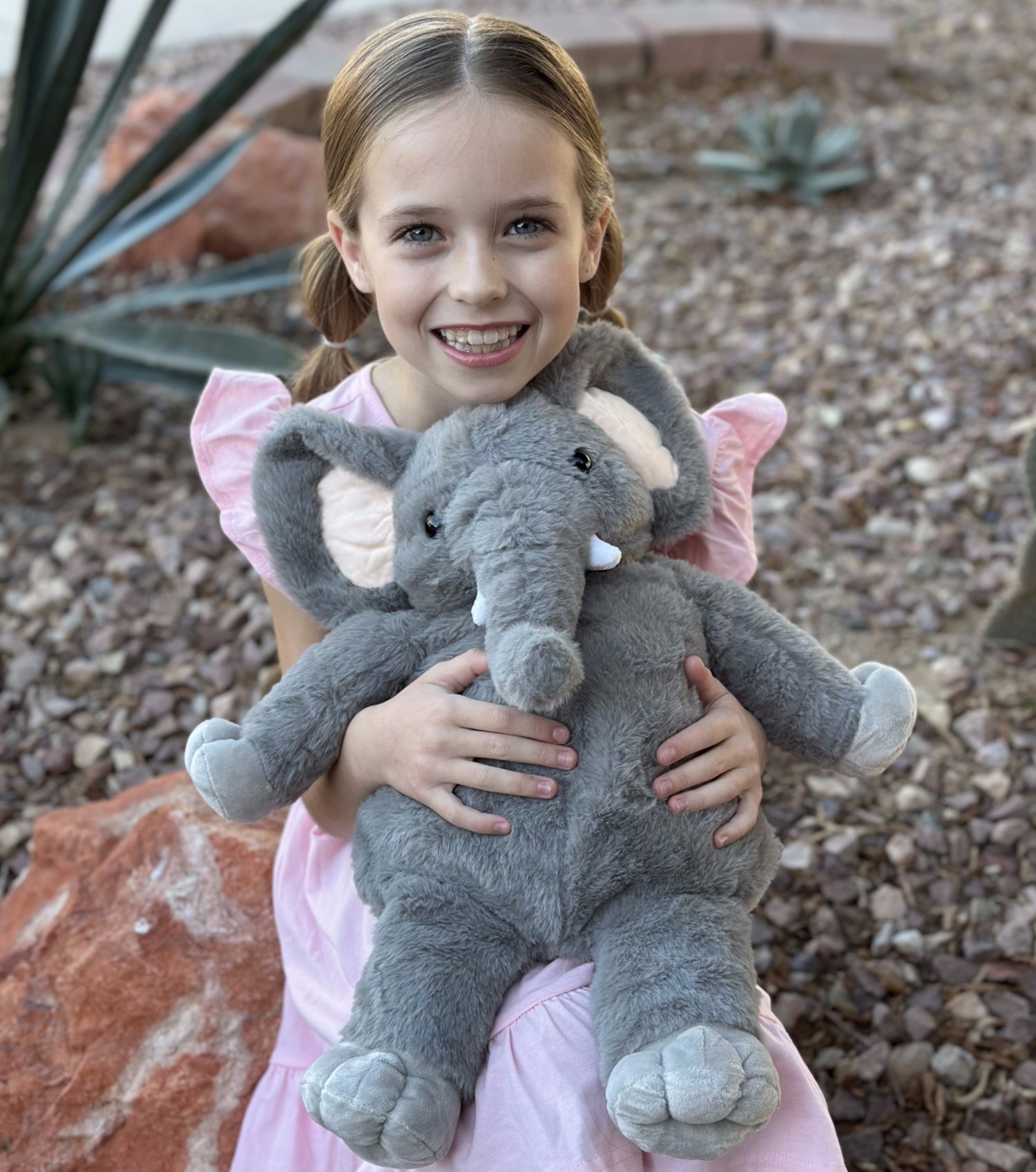 Elephant Plush Toy Set, Grey, 20 Inches