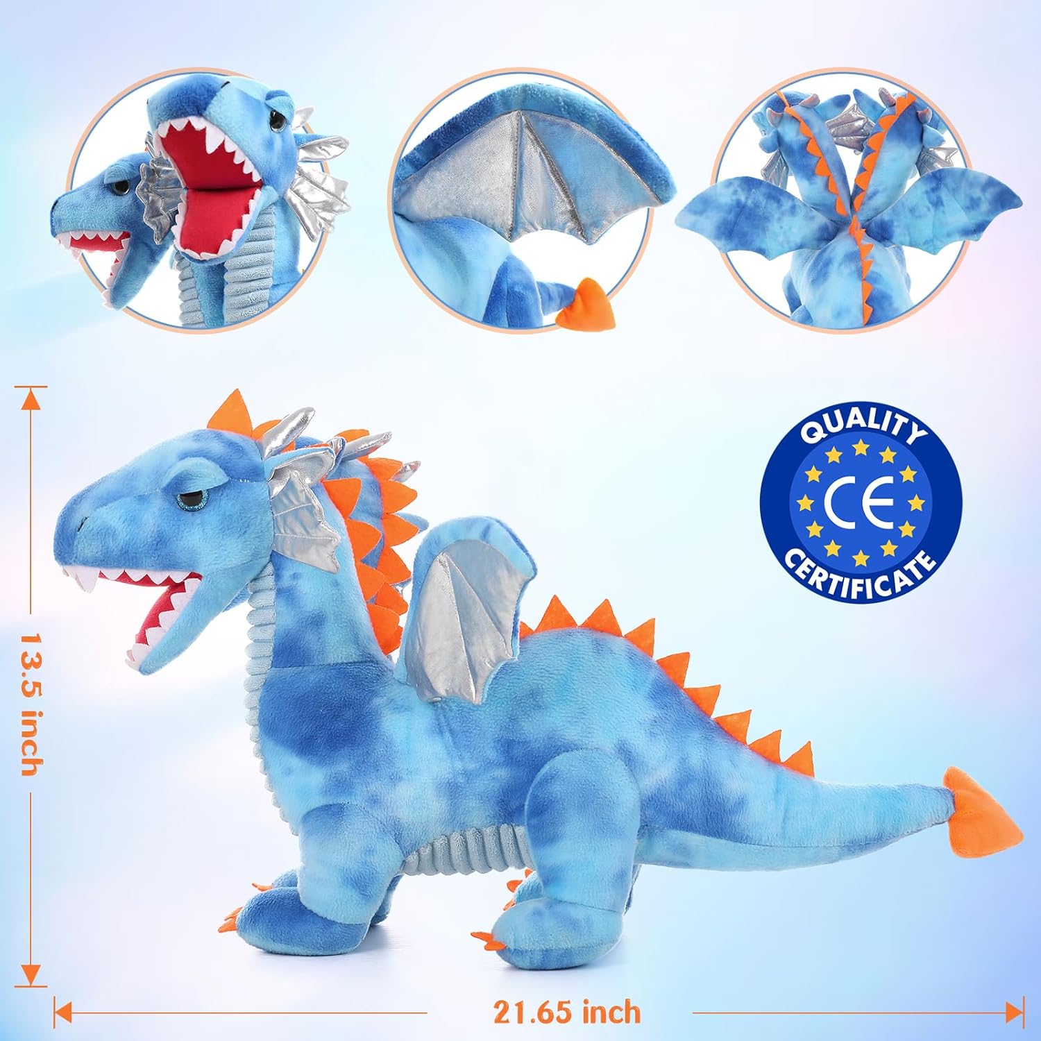 Double-headed Dragon Plush Toy, 23.6 Inches
