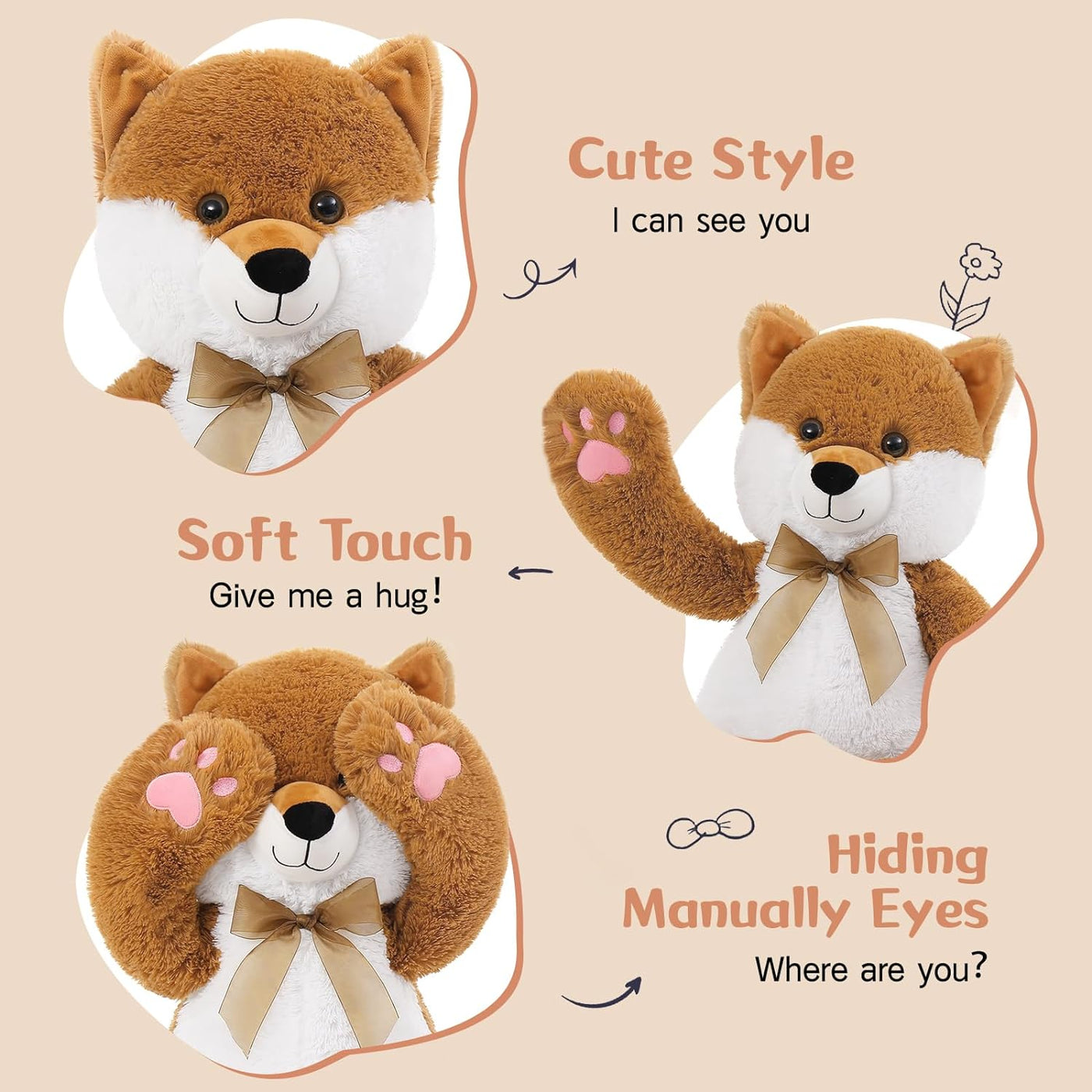 Fox Cow Plush Toy, 24 Inches - MorisMos Stuffed Animals
