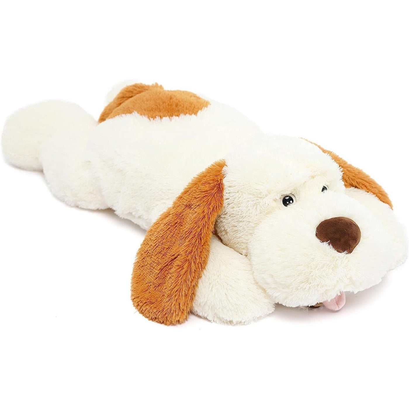 Giant Dog Stuffed Plush Toy, Brown/White/Pink, 31/51 Inches
