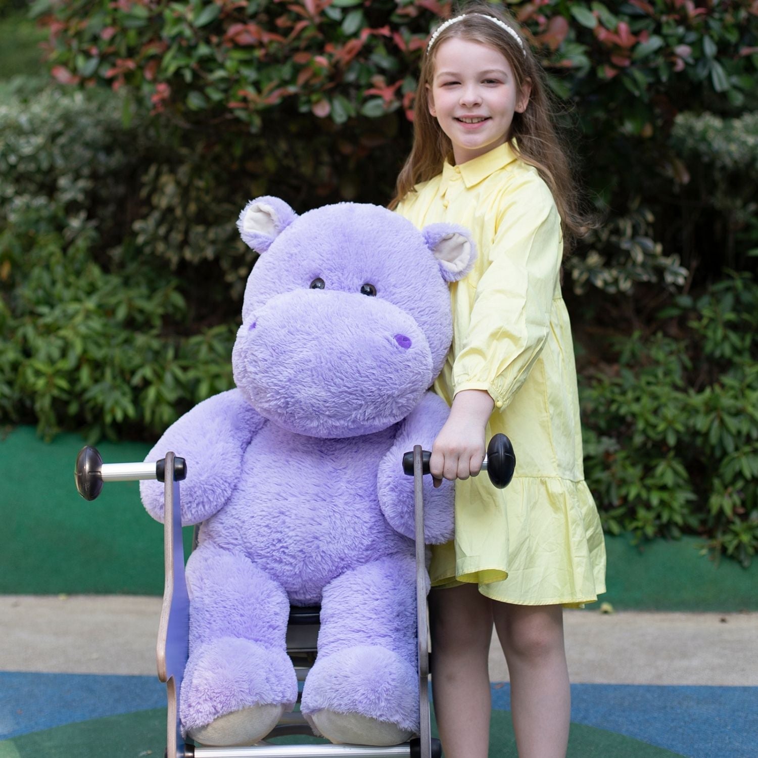 Giant Hippopotamus Stuffed Toy, Purple, 36 Inches
