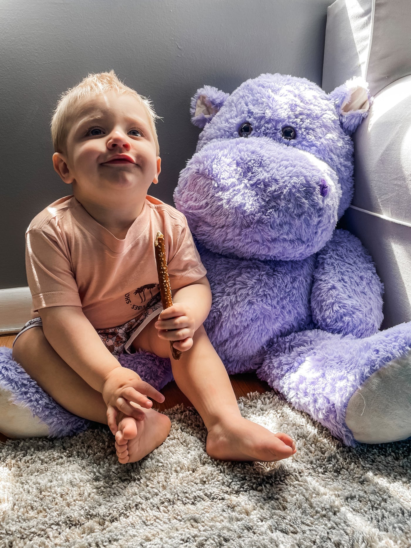 Giant Hippopotamus Stuffed Toy, Purple, 36 Inches - MorisMos Plush Toys Online