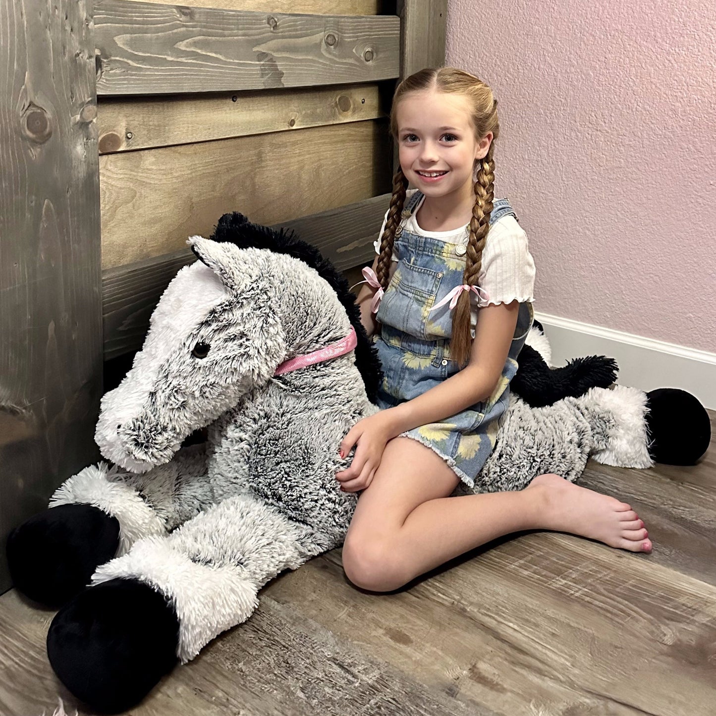 Giant Horse Stuffed Toy, Grey/Brown, 35/47 Inches - MorisMos Stuffed Animals