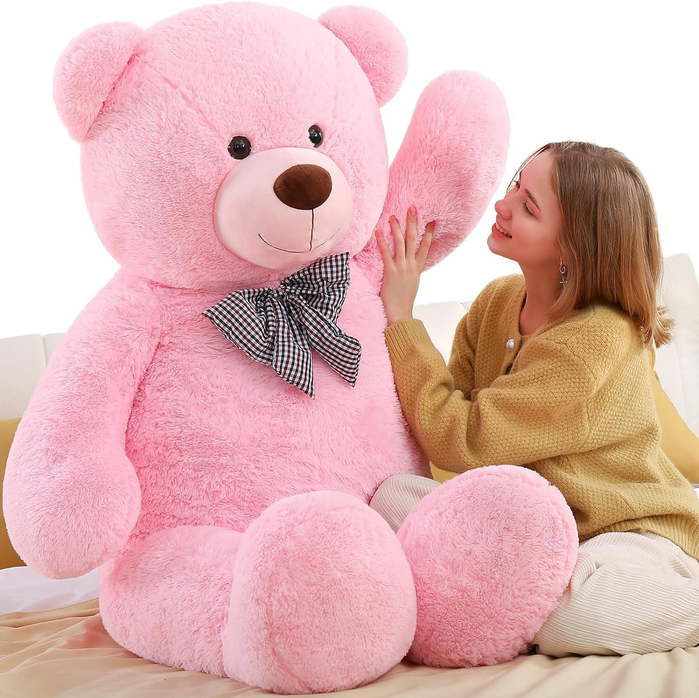 Giant Teddy Bear Stuffed Animal Toy, Pink, 55 Inches - MorisMos Plush Toys