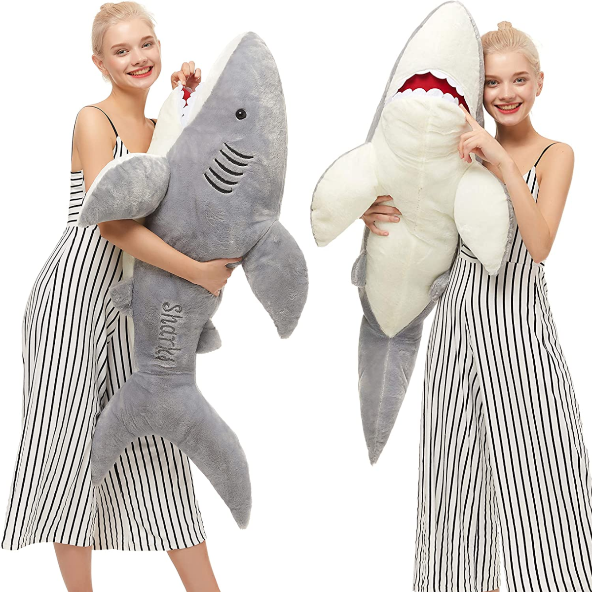 Giant Shark Stuffed Animal, Grey, 51 Inches – MorisMos