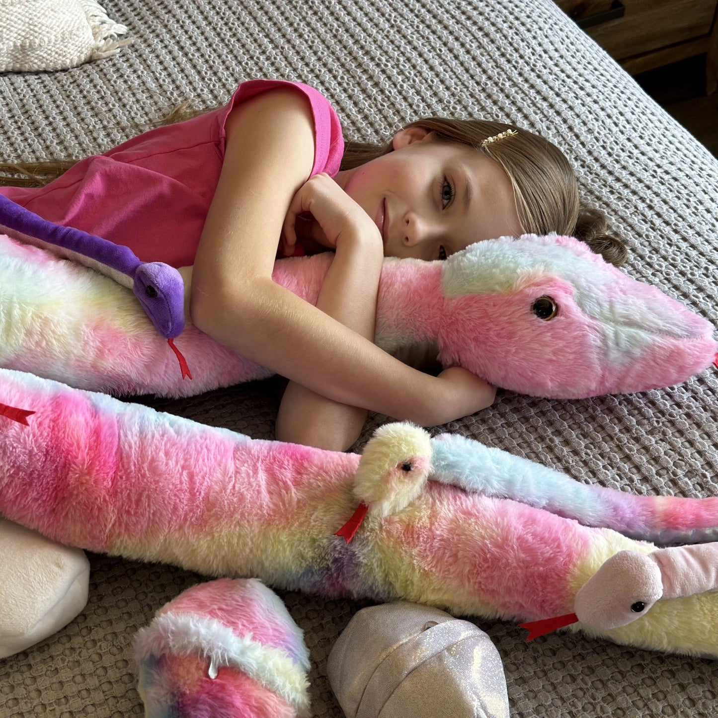 Snake Stuffed Animal Toy Set, Pink, 120 Inches - MorisMos Stuffed Animals