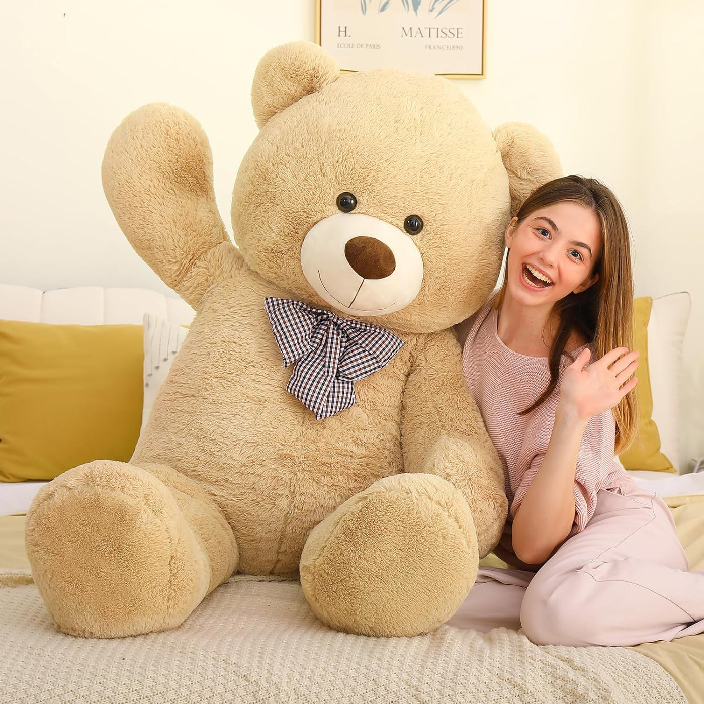 Giant Teddy Bear Stuffed Toy, Light Brown, 59 Inches - MorisMos Stuffed Animals