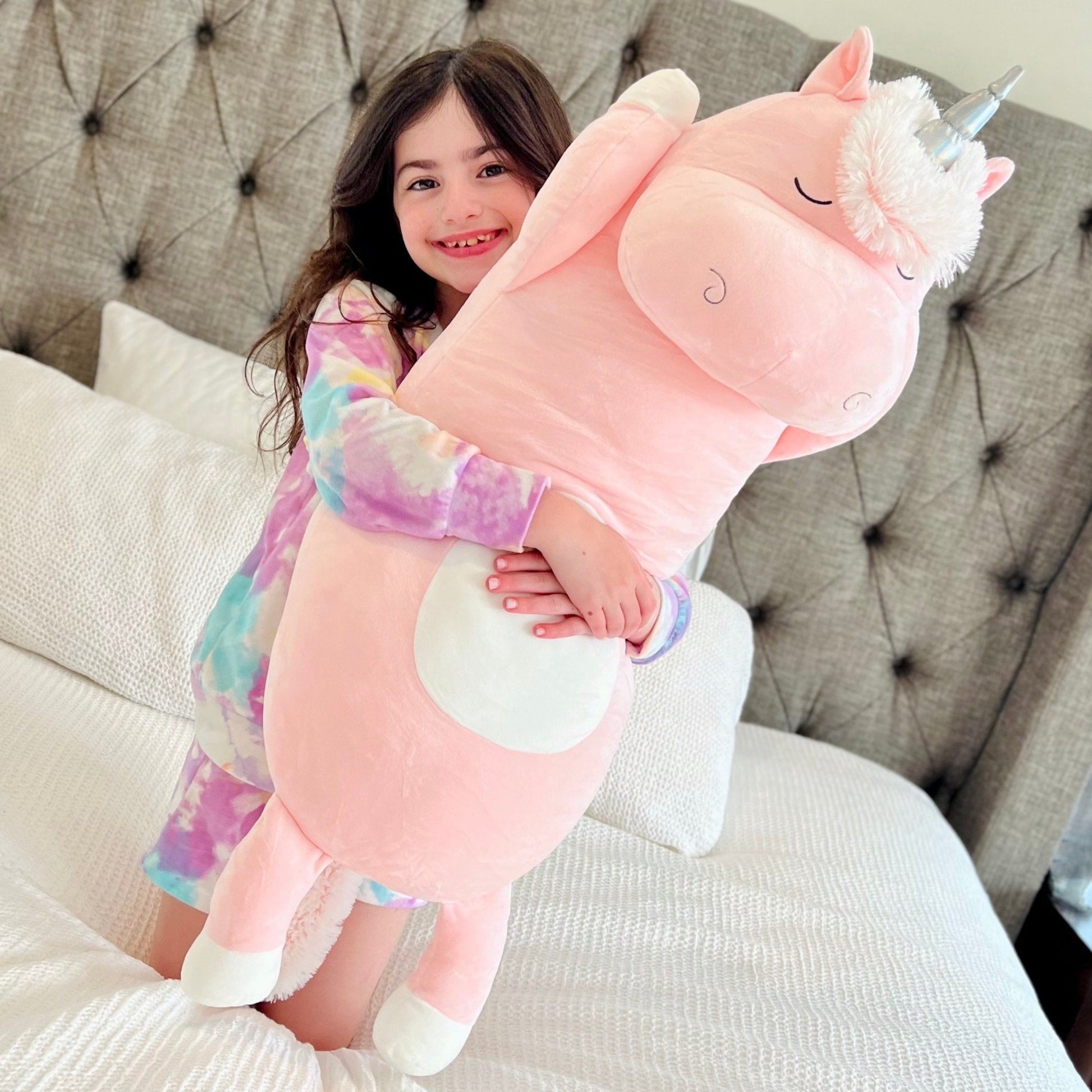Giant Unicorn Body Pillow, Pink/Blue, 23.6/36.2 Inches