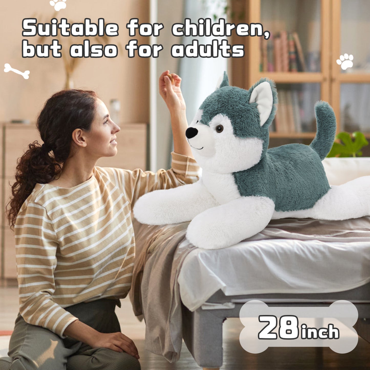 Husky Plush Toy Dog Stuffed Animals, 28 Inches - MorisMos Stuffed Animals - Free Shipping