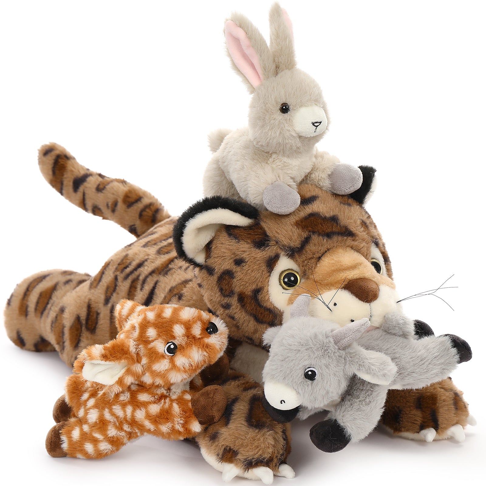 Leopard Plush Toys Jungle Stuffed Animals, 19.6 Inches
