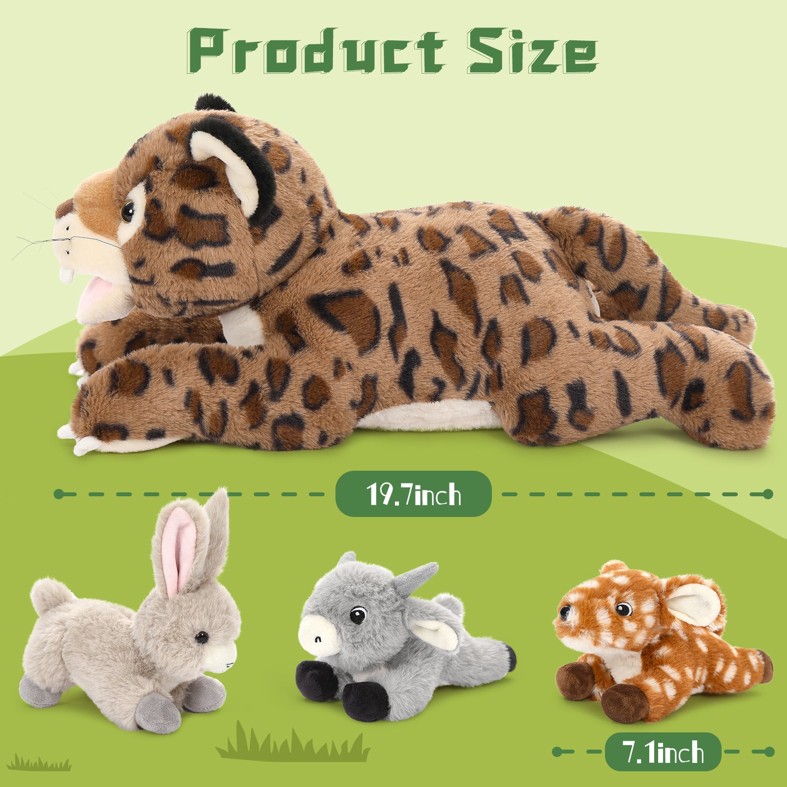 Leopard Plush Toys Jungle Stuffed Animals, 19.6 Inches