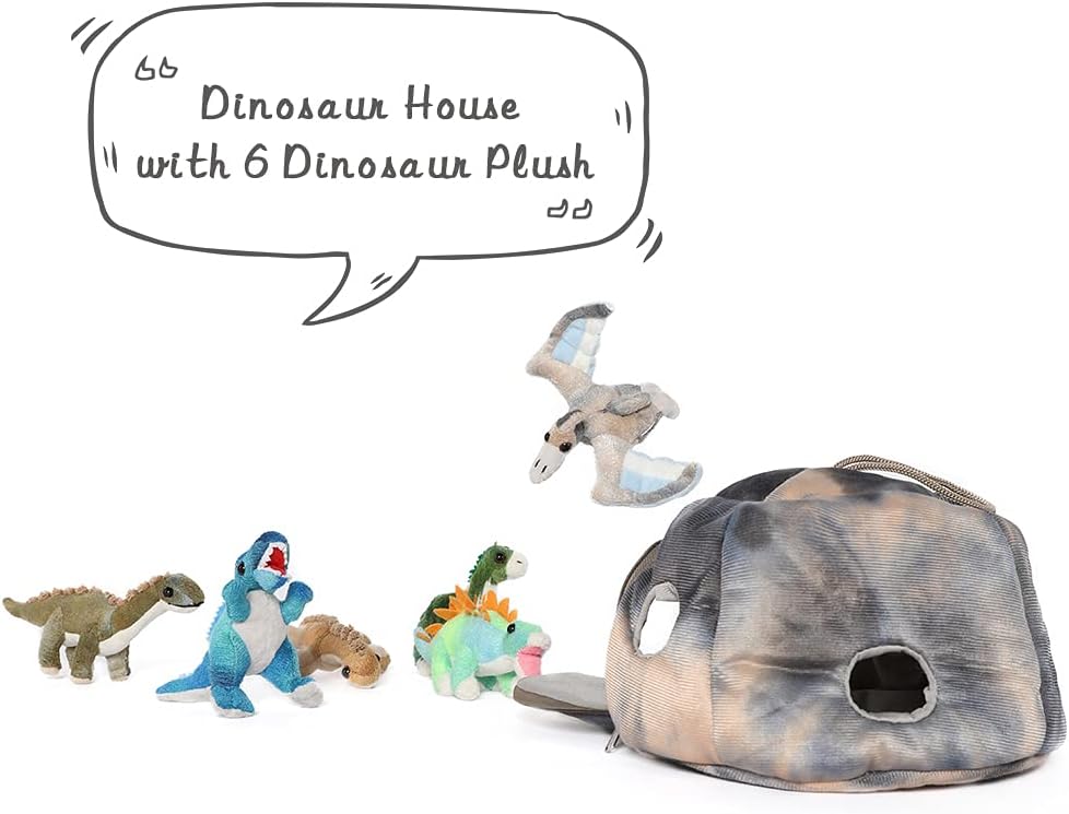 Dinosaur Stuffed Animal Toy Set, 7.8 Inches