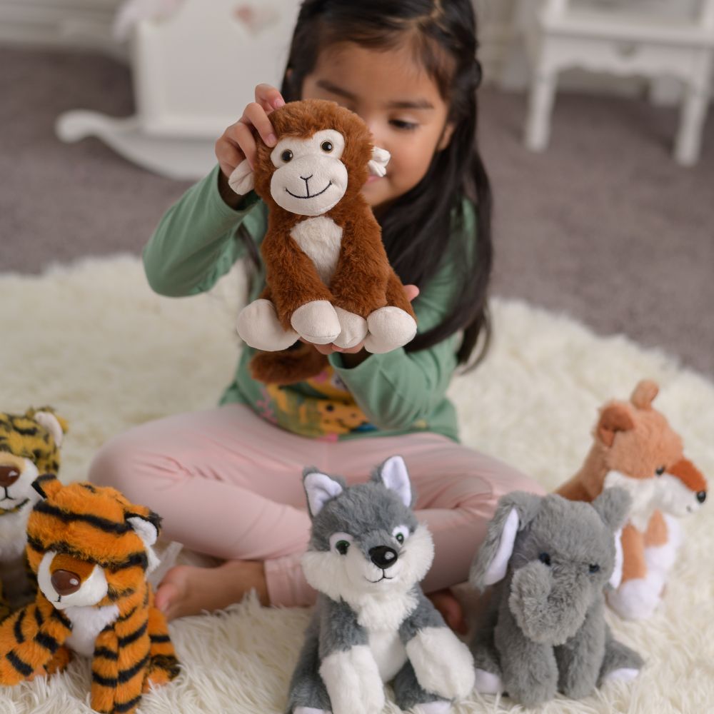 6 Pcs Small Jungle Stuffed Animals Bulk, 7 Inches