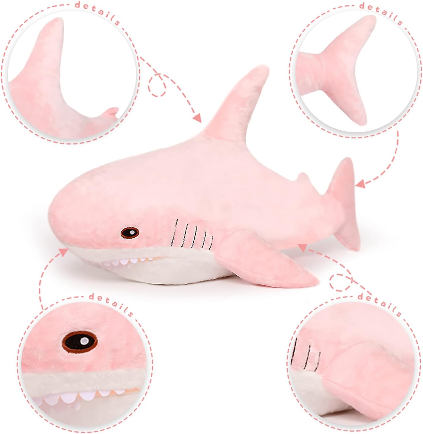 Giant Shark Plush Toy, Multicolor, 32/40 Inches