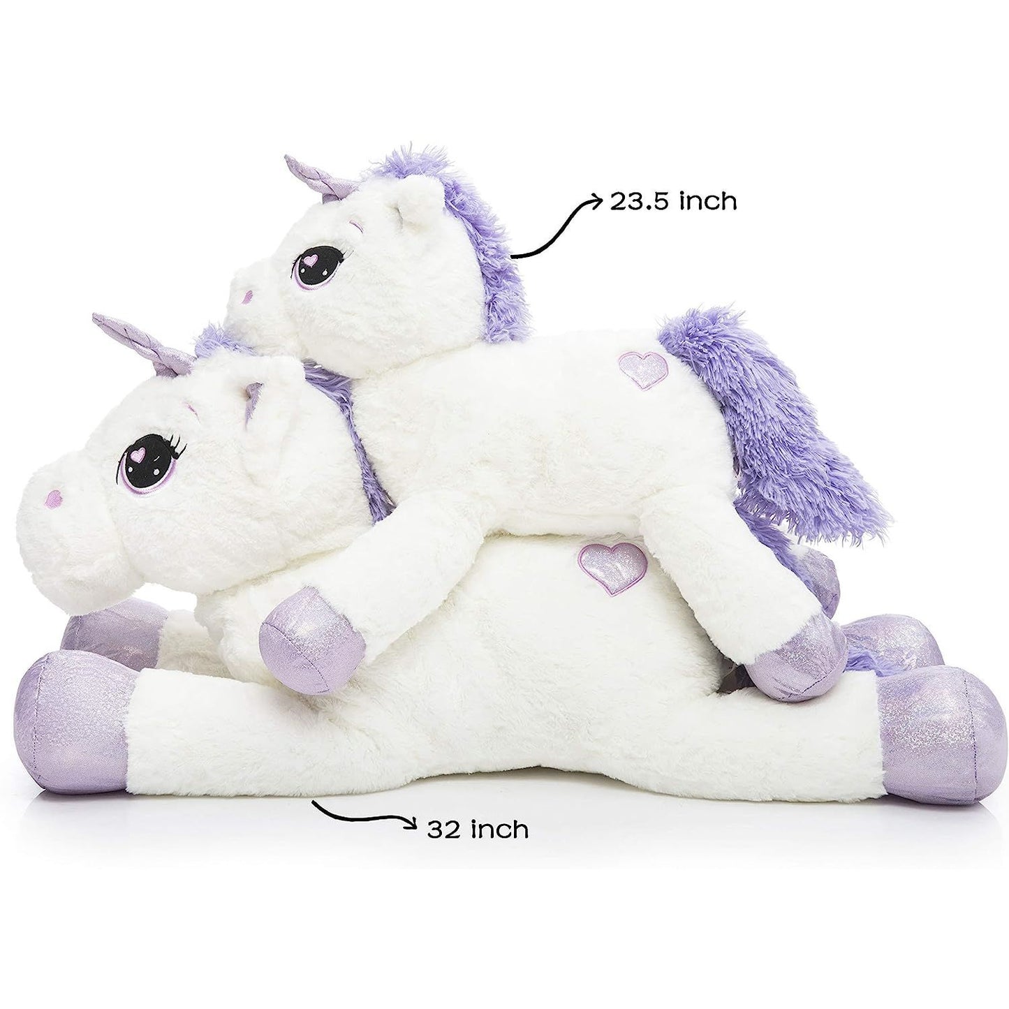 Giant Unicorn Plush Toy, Pink/White, 24/32 Inches - MorisMos Plush Toys