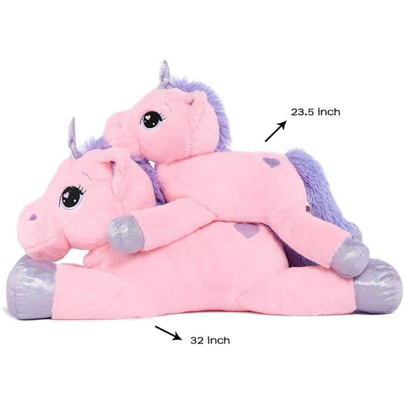 Giant Unicorn Plush Toy, Pink/White, 24/32 Inches - MorisMos Plush Toys