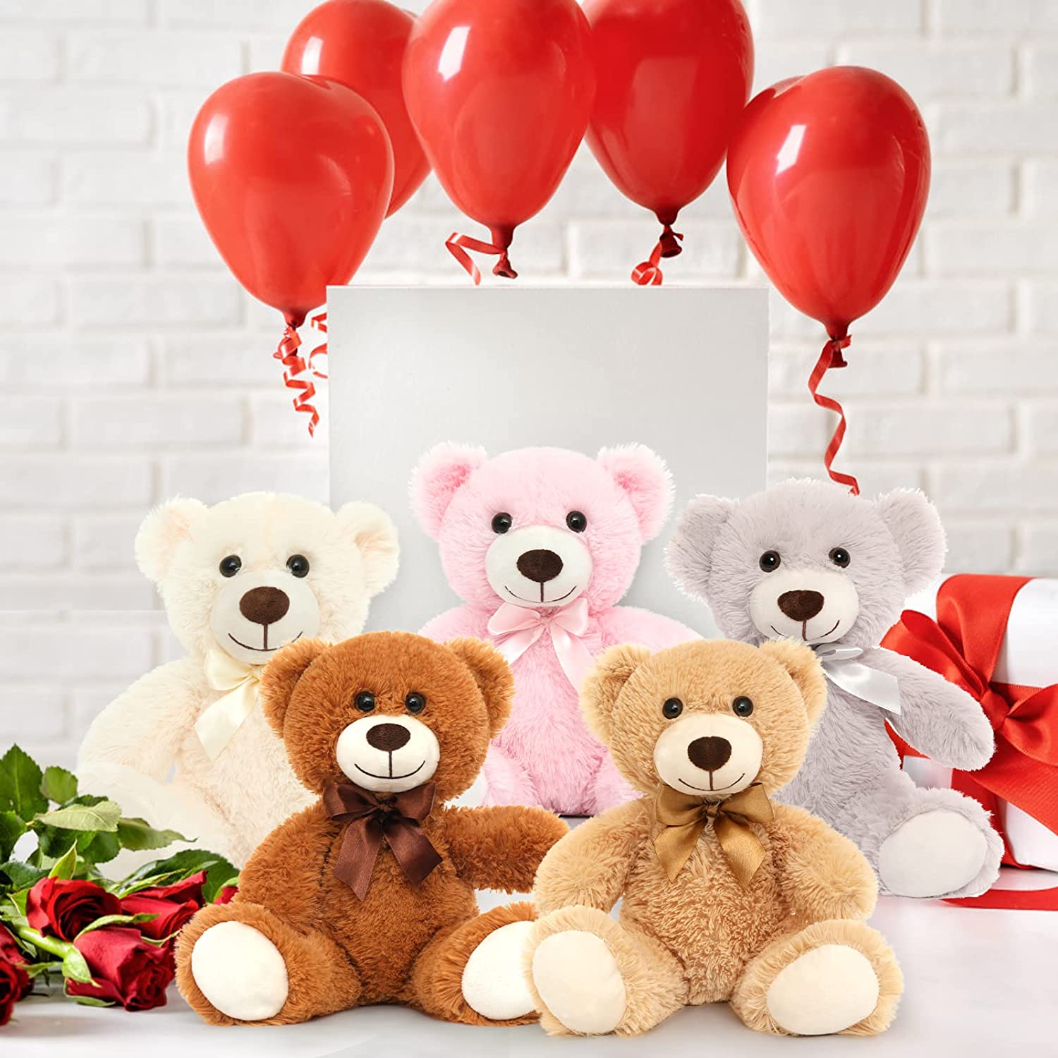 5 Piece Teddy Bears Stuffed Animal, 14 Inches