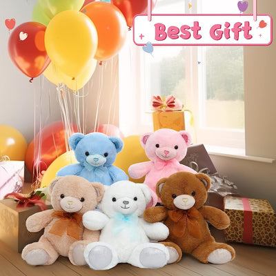 5 Piece Teddy Bear Plush Toy Set, Multicolor, 14 Inches - MorisMos Stuffed Animals