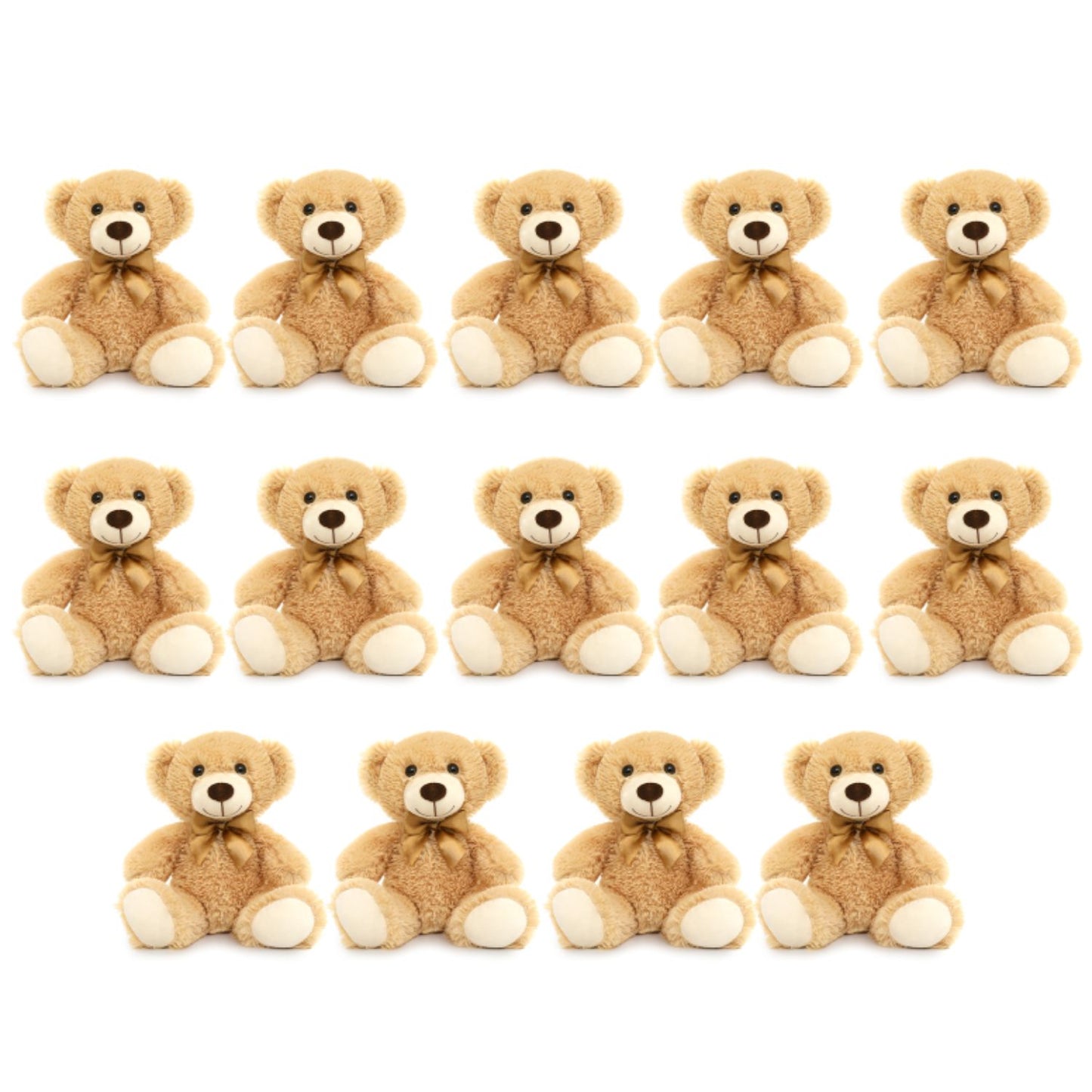 14 Pack Teddy Bear Plush Toys, Light Brown, 13.8 Inches - MorisMos Stuffed Animals